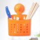 创意时尚吸盘双格筷子笼挂架-橙色地摊疑卖国际邮件